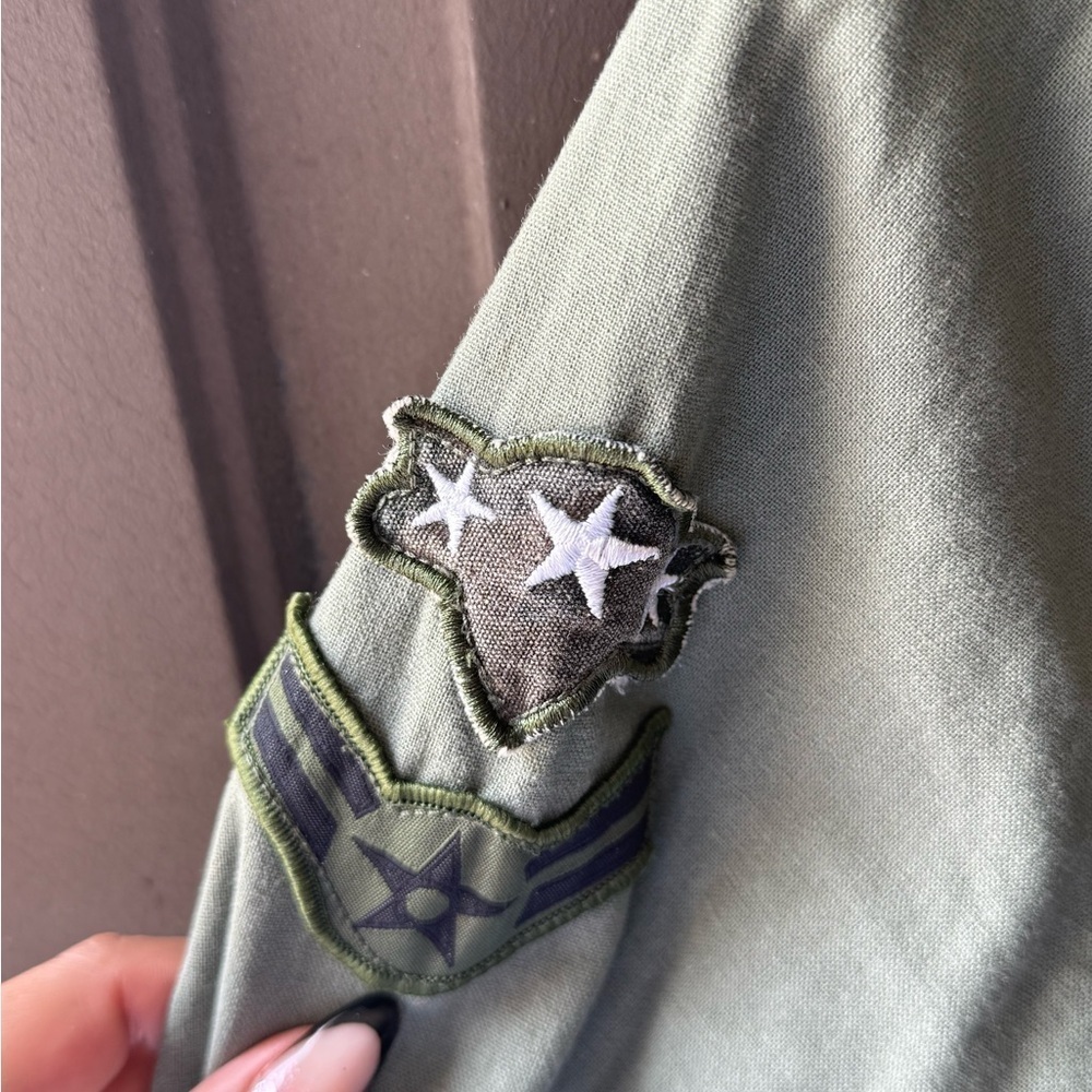 Bethany Mota Utility Jacket Green Patch Detail Size S - Picture 3 of 7